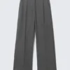 Low Rise Suiting Trousers – Pinstriped Grey Melange Low Rise Suiting Trousers – Pinstriped Grey Melange