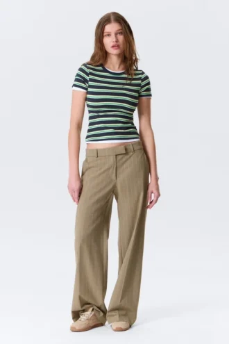 Low Rise Suiting Trousers – Pinstriped Mole