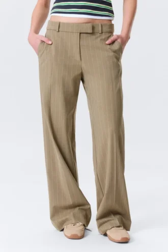 Low Rise Suiting Trousers – Pinstriped Mole