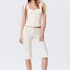 Low Rise Tailored Capri Trousers – Off-White Low Rise Tailored Capri Trousers – Off-White