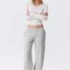 Low Rise Terry Sweatpants – Grey Melange Low Rise Terry Sweatpants – Grey Melange