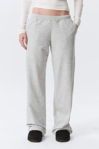 Low Rise Terry Sweatpants – Grey Melange Low Rise Terry Sweatpants – Grey Melange