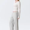 Low Rise Terry Sweatpants – Grey Melange Low Rise Terry Sweatpants – Grey Melange