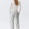 Low Rise Terry Sweatpants – Grey Melange Low Rise Terry Sweatpants – Grey Melange