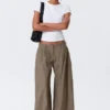 Low Rise Wide Leg Pleated Trousers – Dusty Mole Low Rise Wide Leg Pleated Trousers – Dusty Mole
