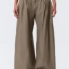 Low Rise Wide Leg Pleated Trousers – Dusty Mole Low Rise Wide Leg Pleated Trousers – Dusty Mole