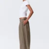 Low Rise Wide Leg Pleated Trousers – Dusty Mole Low Rise Wide Leg Pleated Trousers – Dusty Mole