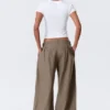 Low Rise Wide Leg Pleated Trousers – Dusty Mole Low Rise Wide Leg Pleated Trousers – Dusty Mole