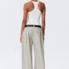 Low Rise Wide Leg Pleated Trousers – Light Mole Low Rise Wide Leg Pleated Trousers – Light Mole