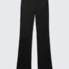 Low Rise Zip-Hem Satin Trousers – Black Low Rise Zip-Hem Satin Trousers – Black