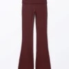 Low Waist Flared Pyjama Trousers – Dark Red Low Waist Flared Pyjama Trousers – Dark Red