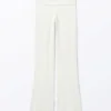 Low Waist Flared Pyjama Trousers – White Low Waist Flared Pyjama Trousers – White