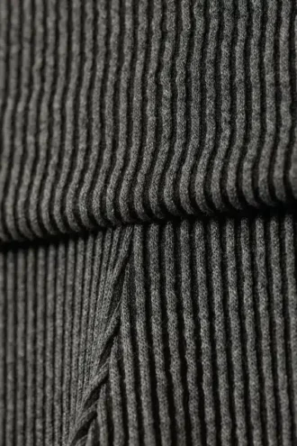 Low Waist Flared Ribbed Trousers – Dark Grey