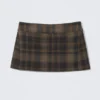 Low Waist Mini Skirt – Brown Checked Low Waist Mini Skirt – Brown Checked