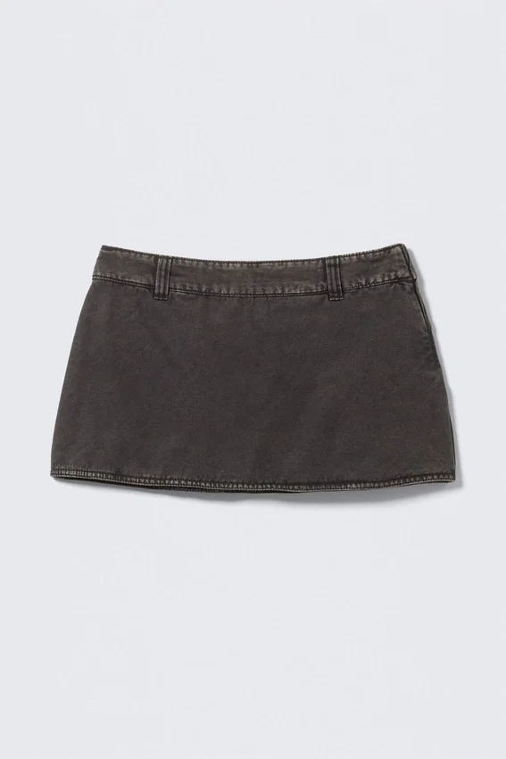Low Waist Mini Skirt – Washed Black Low Waist Mini Skirt – Washed Black