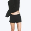 Low Waist Mini Suiting Shorts – Black Low Waist Mini Suiting Shorts – Black