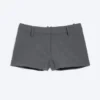 Low Waist Mini Suiting Shorts – Dark Grey Melange Low Waist Mini Suiting Shorts – Dark Grey Melange