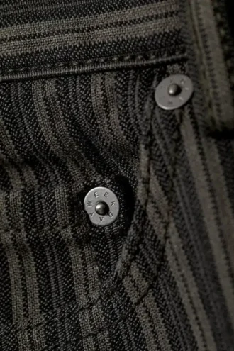 Low Waist Pinstripe Cotton Trousers – Striped Dark Grey Low Waist Pinstripe Cotton Trousers – Striped Dark Grey