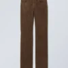 Low Waist Slim Straight Corduroy Trousers – Dusty Brown Low Waist Slim Straight Corduroy Trousers – Dusty Brown