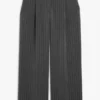 Low Waist Wide Leg Tailored Trousers – Grey Pinstripe Low Waist Wide Leg Tailored Trousers – Grey Pinstripe