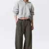 Low Waist Wide Suiting Trousers – Dark Grey Low Waist Wide Suiting Trousers – Dark Grey