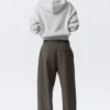 Low Waist Wide Suiting Trousers – Dark Grey Low Waist Wide Suiting Trousers – Dark Grey