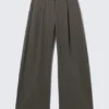 Low Waist Wide Suiting Trousers – Dark Grey Low Waist Wide Suiting Trousers – Dark Grey
