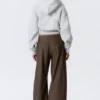 Low Waist Wide Suiting Trousers – Dark Mole – Pinstripe Low Waist Wide Suiting Trousers – Dark Mole – Pinstripe