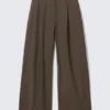 Low Waist Wide Suiting Trousers – Dark Mole – Pinstripe Low Waist Wide Suiting Trousers – Dark Mole – Pinstripe