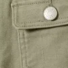 Low Waisted Bootcut Twill Trousers – Khaki Green