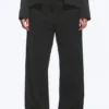 Low-Waisted Loose Fit Suit Trousers – Pinstriped Black Low-Waisted Loose Fit Suit Trousers – Pinstriped Black