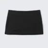 Low Waisted Mini Suiting Skirt – Black