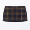 Low Waisted Mini Suiting Skirt – Dark Blue Check