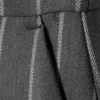 Low Waisted Pleated Suiting Trousers – Striped Dark Grey Low Waisted Pleated Suiting Trousers – Striped Dark Grey