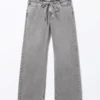 Low Waisted Relaxed Twill Trousers – Dusty Grey Overdye