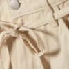 Low Waisted Relaxed Twill Trousers – Light Beige