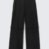 Low Waisted Zip-Off Suit Trousers – Black Low Waisted Zip-Off Suit Trousers – Black