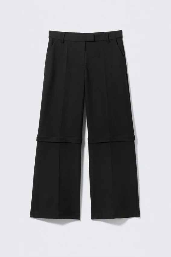 Low Waisted Zip-Off Suit Trousers – Black Low Waisted Zip-Off Suit Trousers – Black
