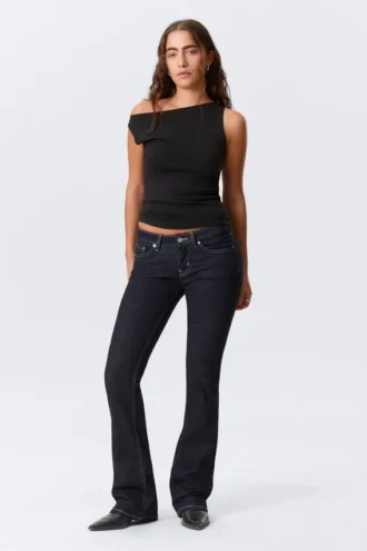 Luna Low Rise Skinny Bootcut Jeans – Blue Rinse – Dark Blue Luna Low Rise Skinny Bootcut Jeans – Blue Rinse – Dark Blue