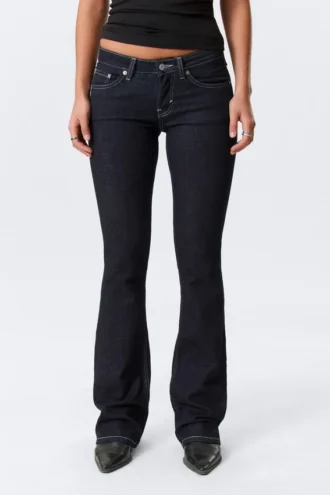 Luna Low Rise Skinny Bootcut Jeans – Blue Rinse – Dark Blue Luna Low Rise Skinny Bootcut Jeans – Blue Rinse – Dark Blue