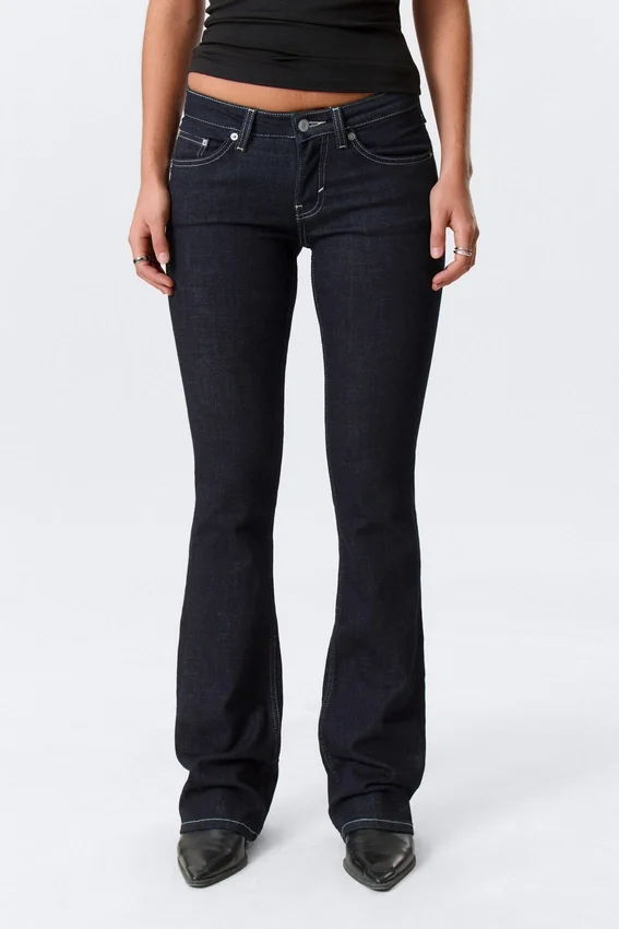 Luna Low Rise Skinny Bootcut Jeans – Blue Rinse – Dark Blue Luna Low Rise Skinny Bootcut Jeans – Blue Rinse – Dark Blue