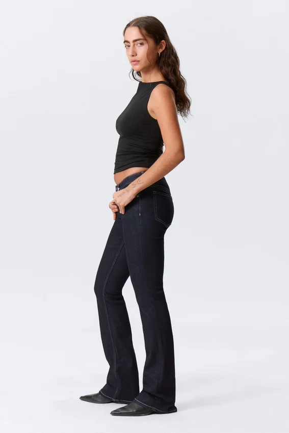 Luna Low Rise Skinny Bootcut Jeans – Blue Rinse – Dark Blue Luna Low Rise Skinny Bootcut Jeans – Blue Rinse – Dark Blue