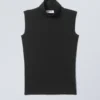 Lykke Turtleneck Tank Top – Black