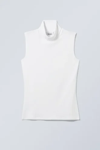 Lykke Turtleneck Tank Top – White