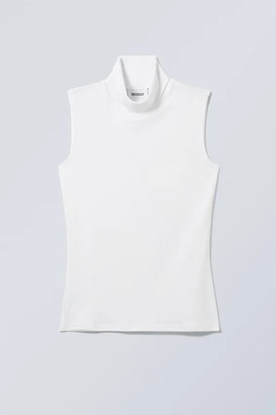 Lykke Turtleneck Tank Top – White Lykke Turtleneck Tank Top – White