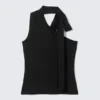 Lyocell One-Shoulder Tie Top – Black Lyocell One-Shoulder Tie Top – Black