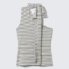 Lyocell One-Shoulder Tie Top – Grey & White Stripe
