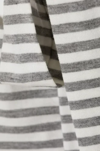 Lyocell One-Shoulder Tie Top – Grey & White Stripe