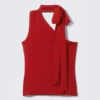Lyocell One-Shoulder Tie Top – Red Lyocell One-Shoulder Tie Top – Red