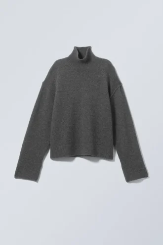 Maggie Wool Turtleneck – Dark Grey